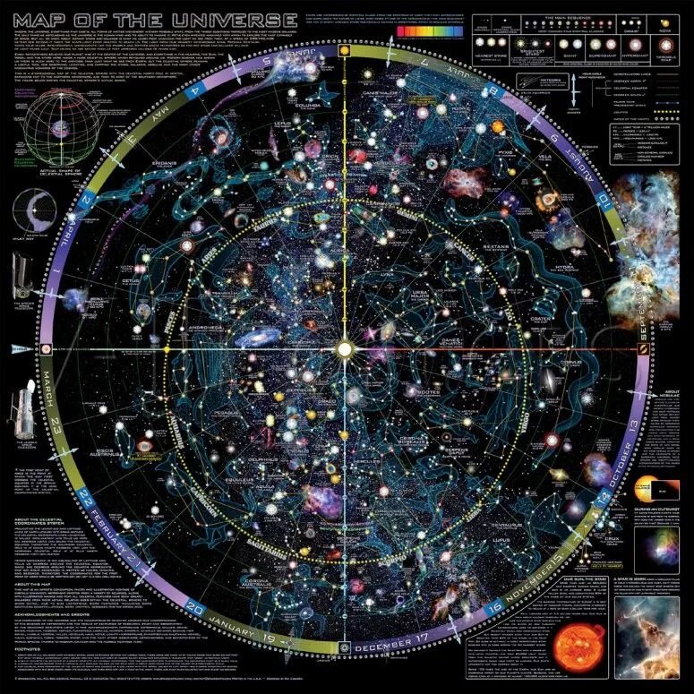 Карта Вселенной. Космическая карта. Космическая карта Вселенной. Самая подробная карта Вселенной.