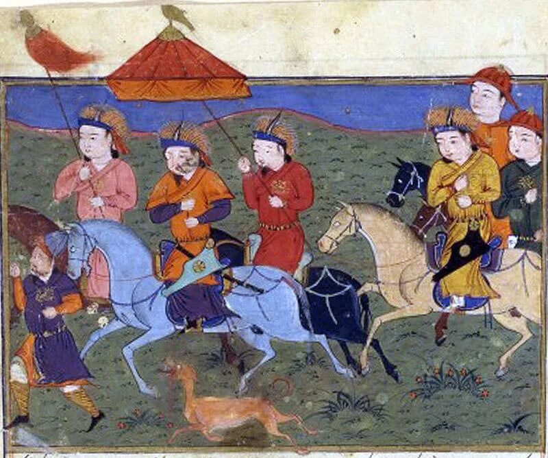 Поход царевича. Монгольский Хан Хулагу. Персидская миниатюра 15 век Тимуриды.