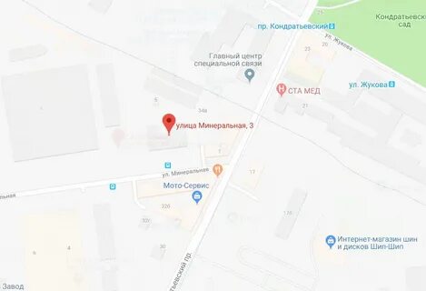 Минеральная улица карта