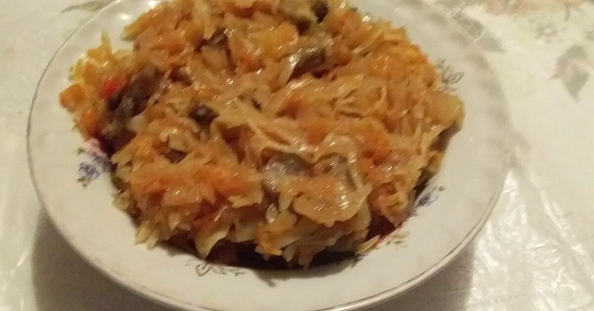 Рецепты вторых блюд, Курица с грибами, Капуста тушеная, Капуста белокочанная, ре