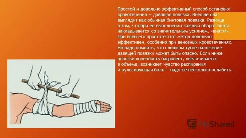 Что запрещается использовать в качестве давящей повязки. Что запрещается использовать в качестве давящей повязки