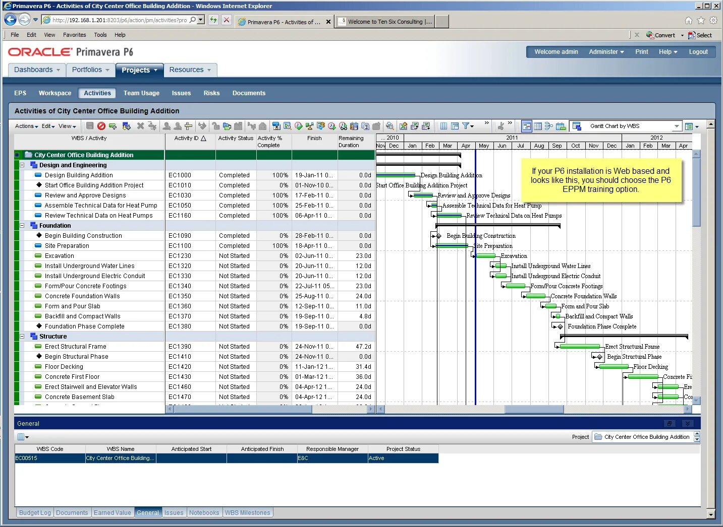 Oracle p6