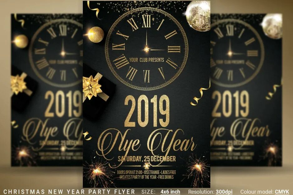 New year Flyer. Флаеры на новый год для зала. Creative New year Party Invitation. New year Party poster.