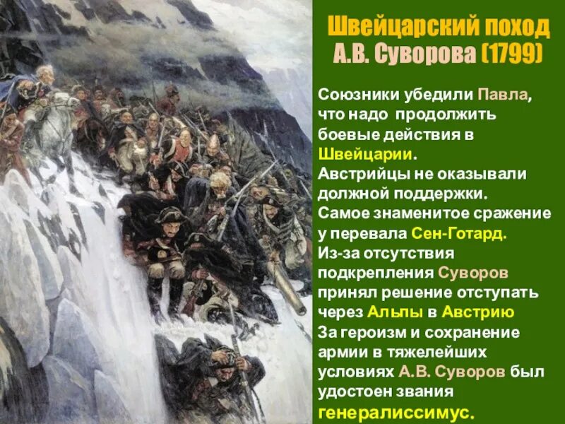 Переход Суворова через Альпы картина Сурикова. Суворов через Альпы Суриков. Швейцарский поход дата