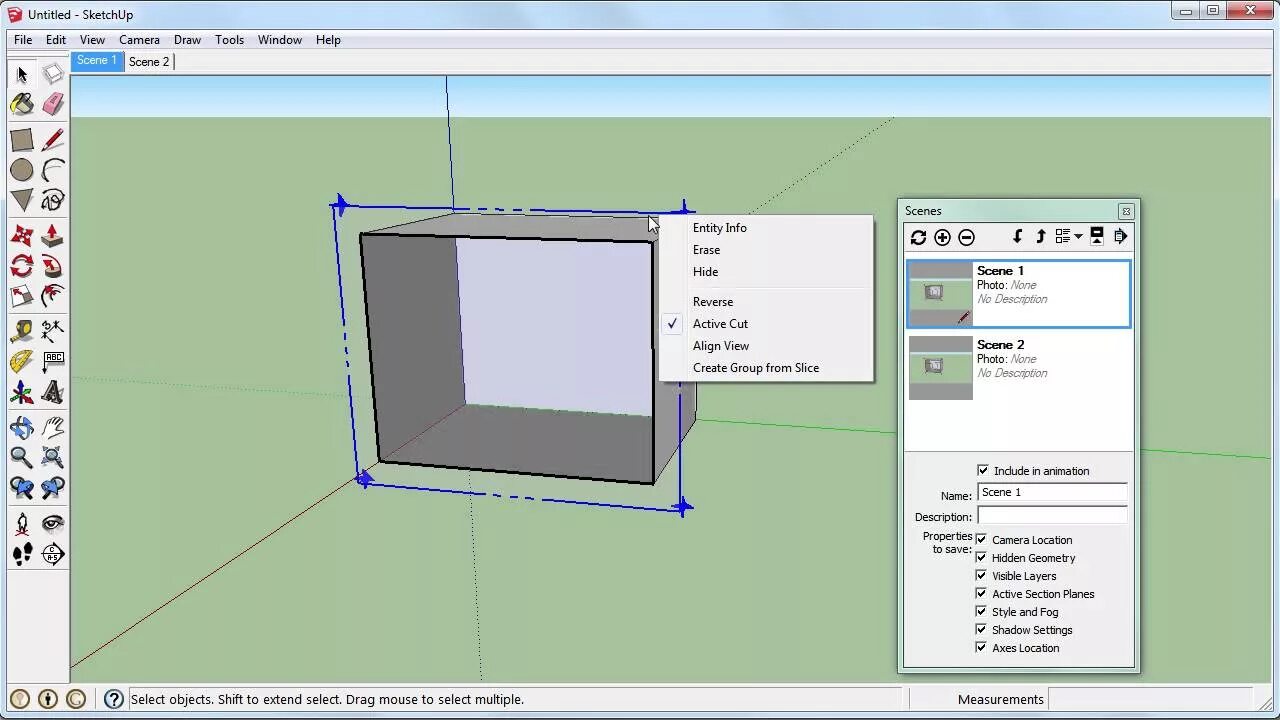 Скетчап сцены. Sketchup animation. как настроить размер видового окна скетчап.