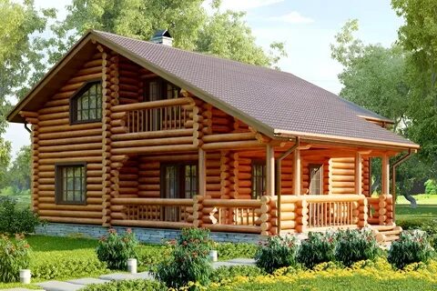 Срубы домов из бревна от производителя