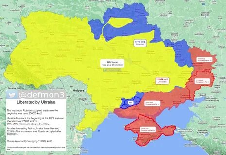 Сколько процентов украины завоевано
