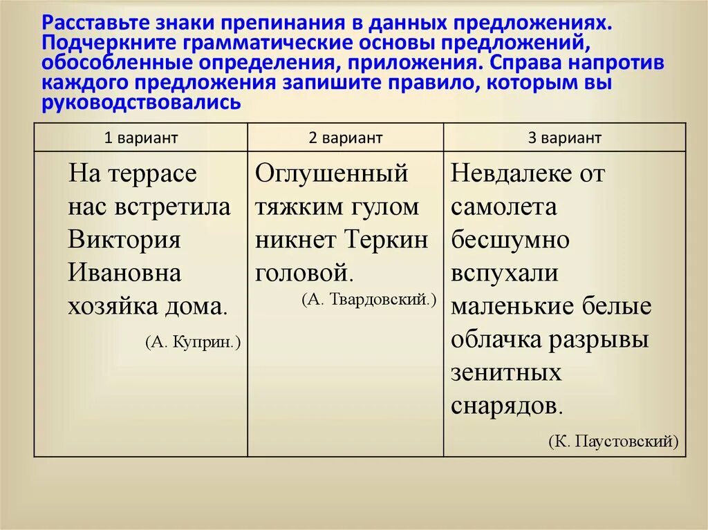 Напротив предложение с этим словом. Напротив предложение. Грамматическая основа предложения с обособленным определением.