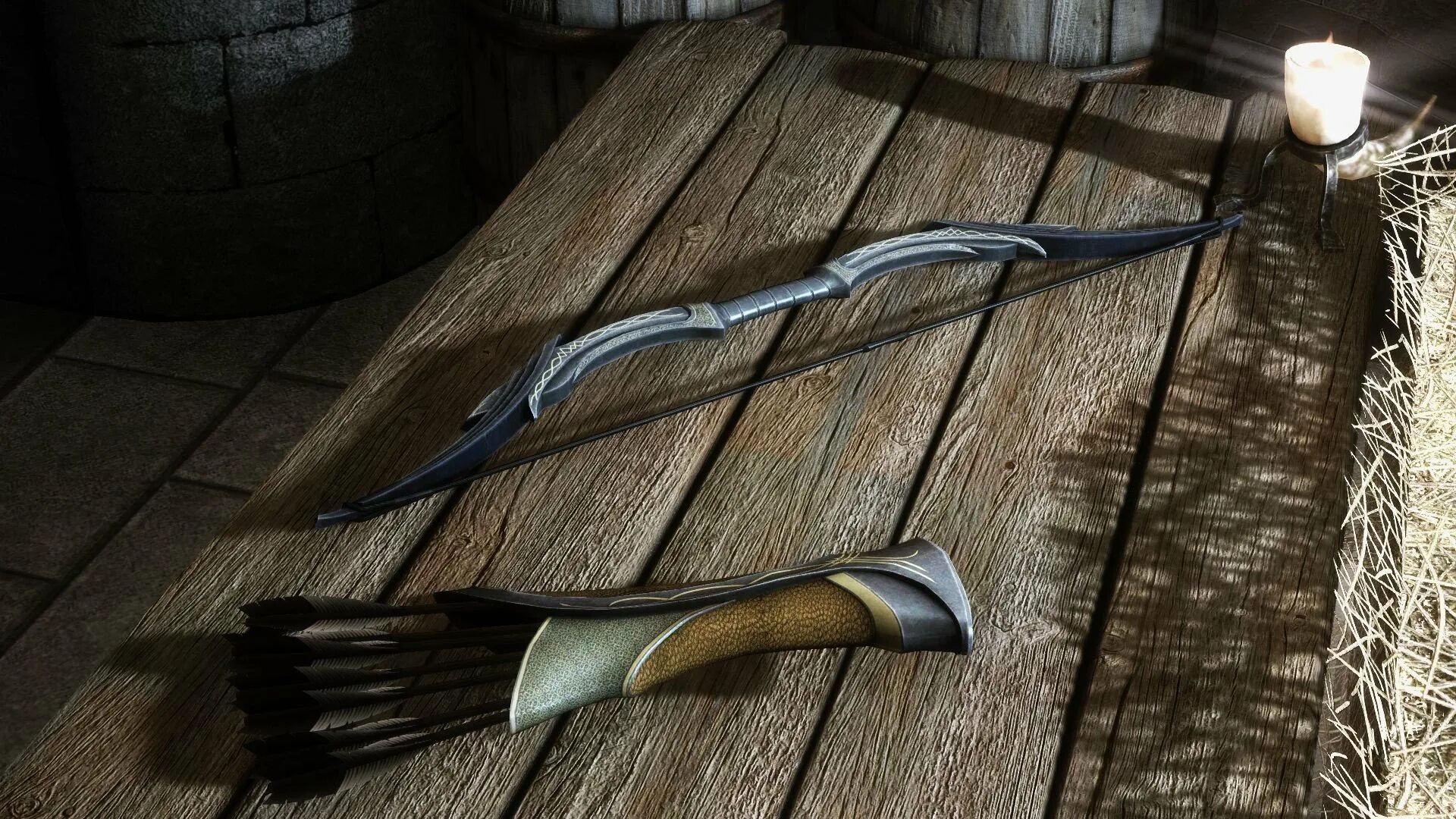 Текстуры на луки. Эбонитовый лук. Эбонитовый меч скайрим. Skyrim реплейсер эбонитового оружия. Скайрим ретекстур эбонитового клинка.