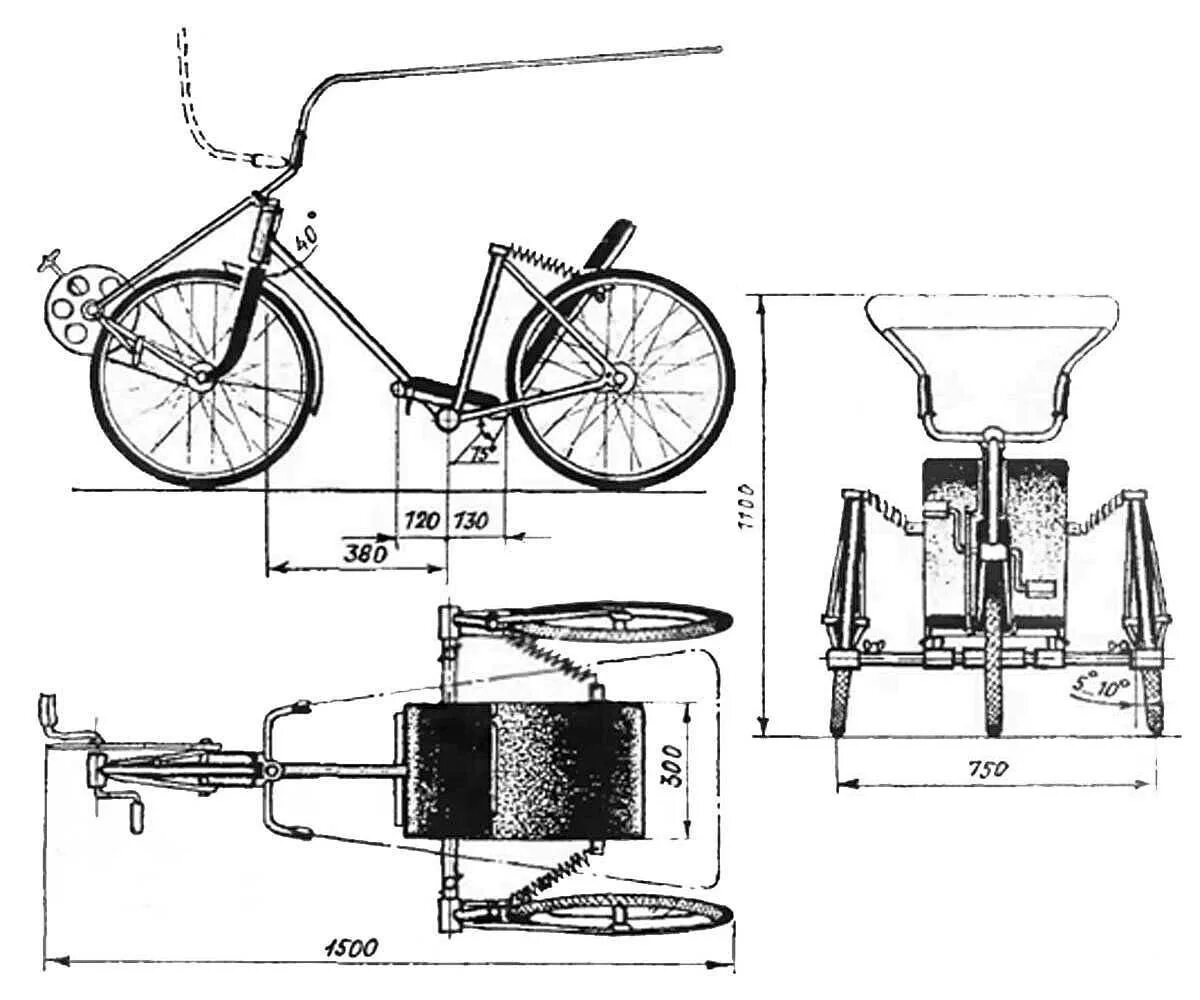Вело сделай сам. Трёхколёсный велосипед велорикша чертежи. Велорикша трехколесный чертежи. Моделист конструктор трехколесный велосипед. Веломобиль Берг сафари чертежи.