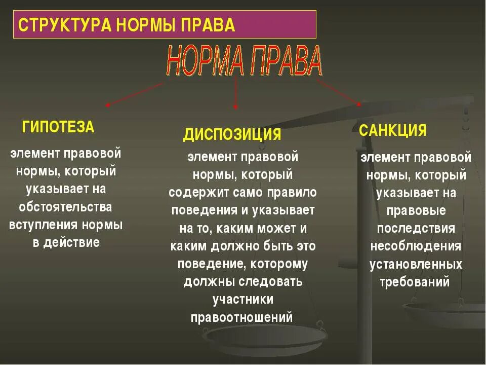 Норма гипотеза статьи. Диспозиция санкцми гипотез.