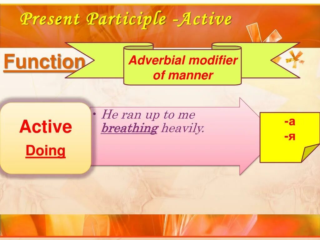 Present participle. Present participle active. презент партисипл актив. adverbial participle примеры. образуйте present participle active.