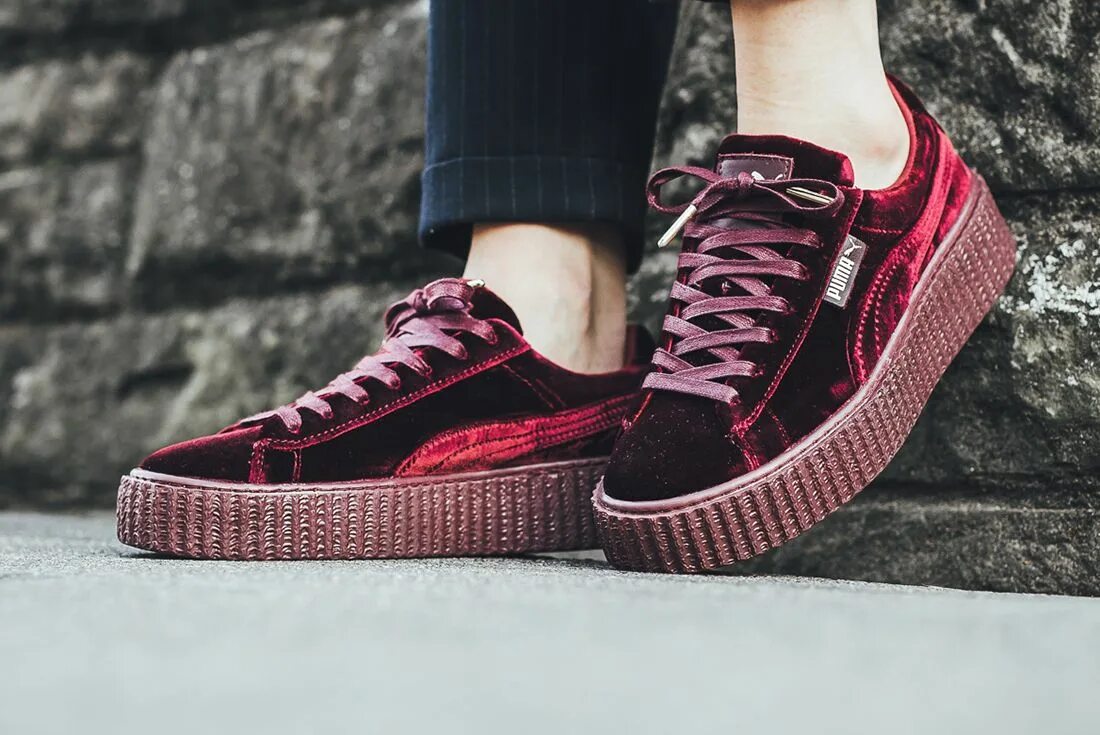 Кеды Пума Рианна. Кроссовки Puma Rihanna Velvet. Кеды Пума бархатные мужские. Puma by Rihanna Creeper Velvet.