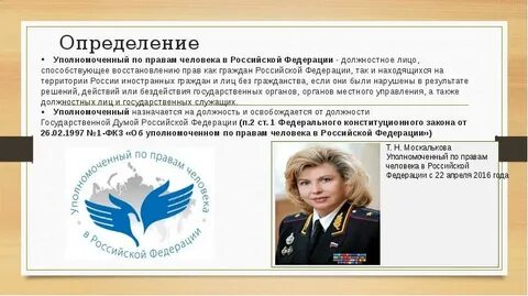 Уполномоченный по правам человека виды