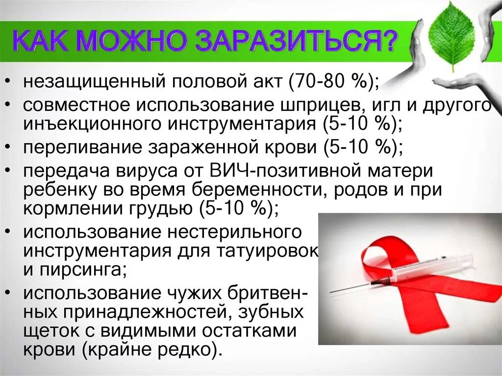 Можно ли заразиться через иглу. Через что можно заразиться вич. можно ли заразиться вич от человека. незащищенный половой акт. у человека вич можно ли заразиться.