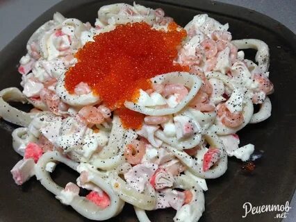 Семга креветки кальмары