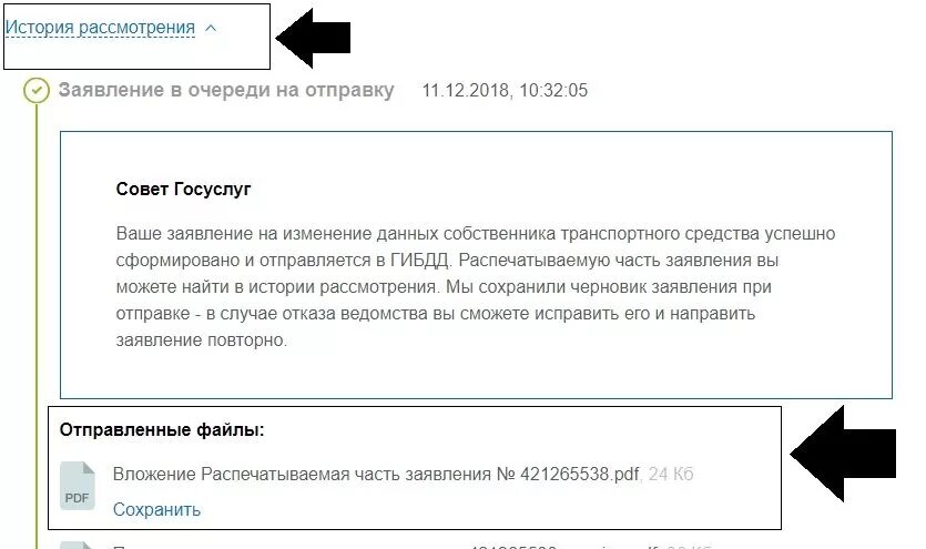 Сколько дней рассматривается заявление на госуслугах. История рассмотрения заявления. Распечатываемая часть заявления. Заявление в очереди на отправку.