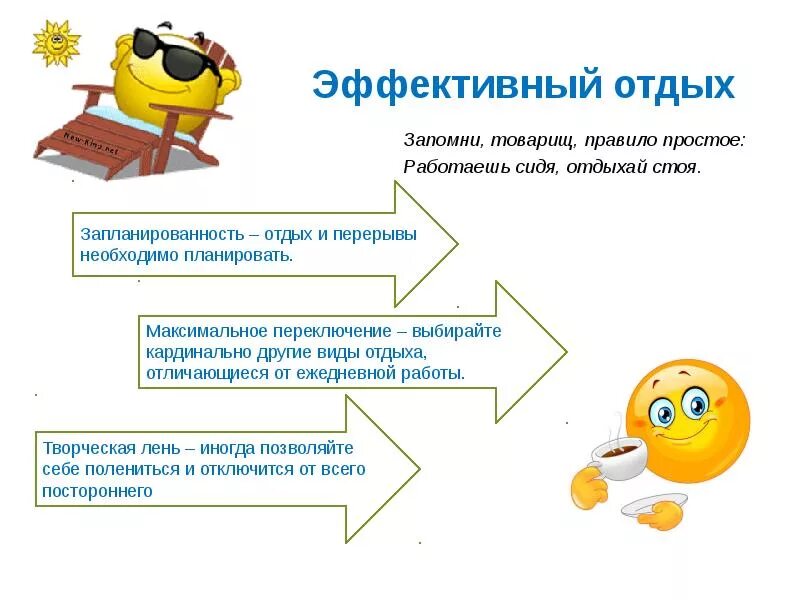 Выберите время отдыха которое по общему правилу. Правила организации эффективного отдыха. Эффективного отдыха в тайм-менеджменте.