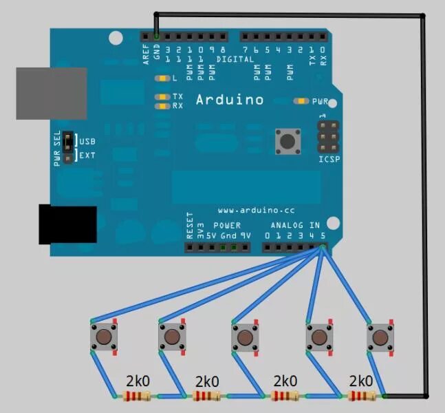 Arduino несколько кнопок