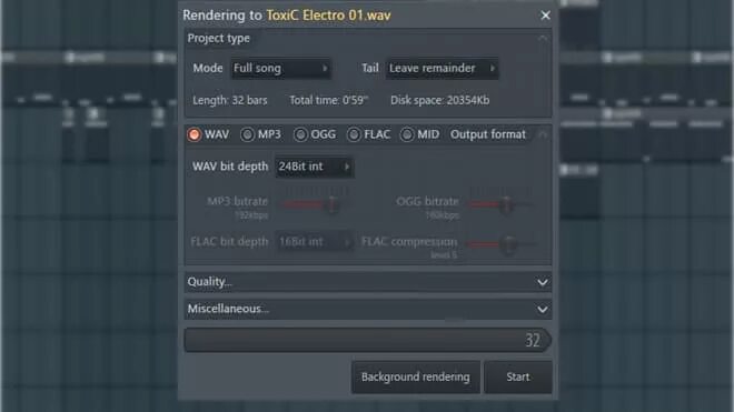 Fl studio как сохранить проект. Экспорт в фл студио 20. FL Studio окно рендеринга. Экспорт трека в FL Studio. Правильный рендер WAV В FL Studio.