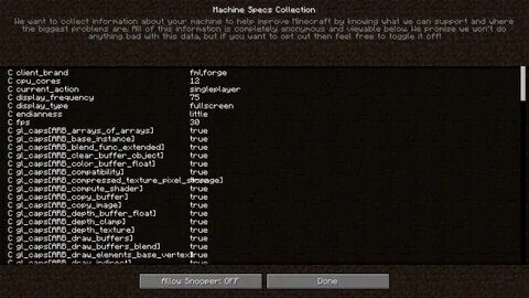 Minecraft settings