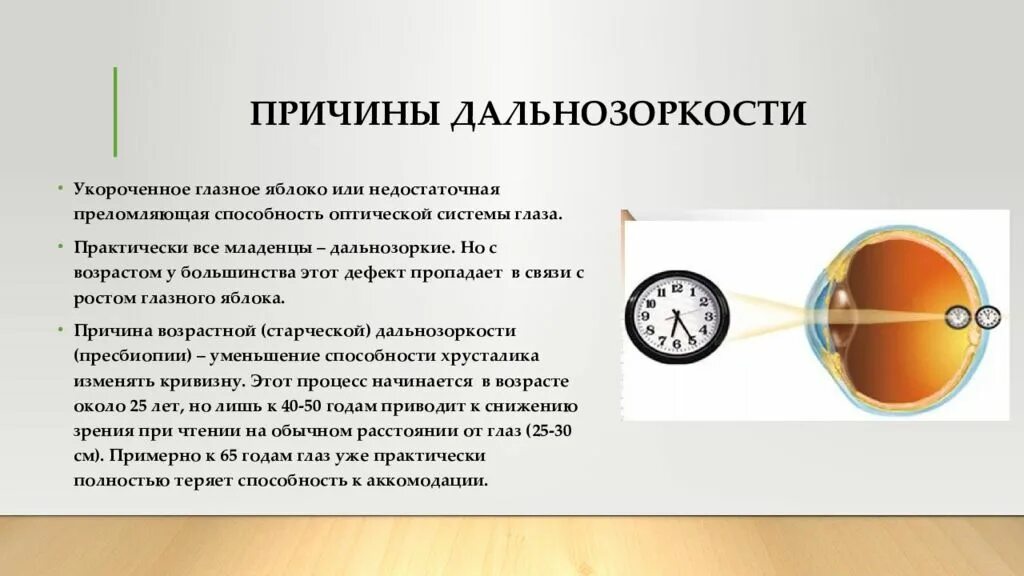 Дальнозоркость что делать. Анатомо-физиологические причины дальнозоркости. Причина дефекта дальнозоркости. Причины развития близорукости и дальнозоркости. Причины возникновения дальнозоркости.