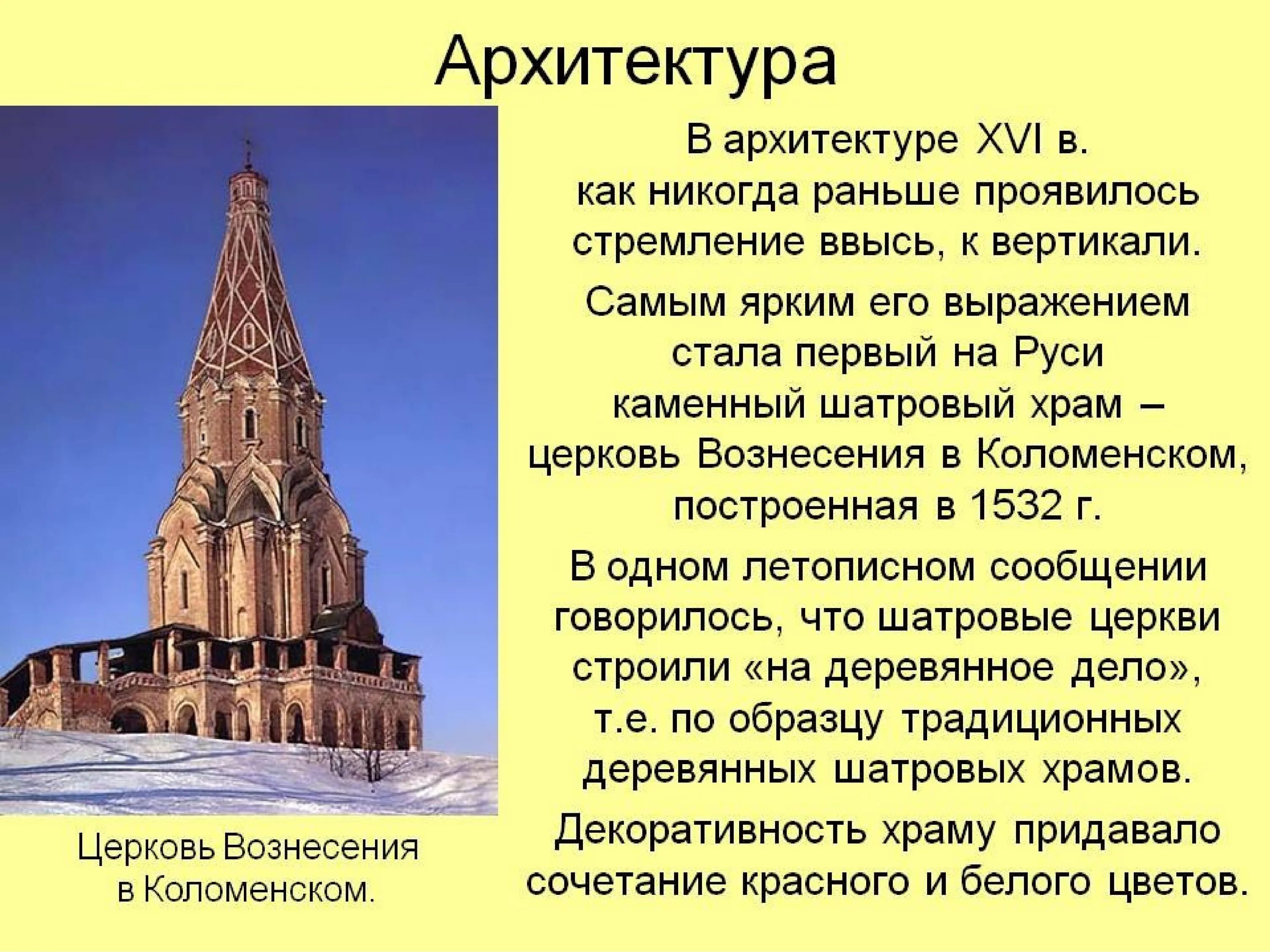 Памятники культуры созданные в xv веке. Церковь Вознесения в Коломенском: в 15 века. Архитектура 16 века в России шатровый храм. Памятники культуры , литературы, архитектуры России 16 века. Культура России 16 17 века храм.