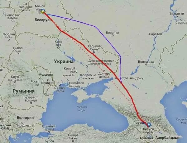 Сколько лететь в грузию