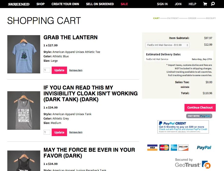 Tracking available. Tracking available