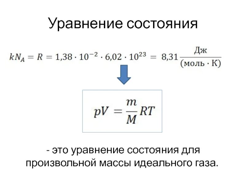 Уравнение состояния идеального газа произвольной массы. Уравнение состояния произвольной массы газа. Уравнение состояния идеального газа (для массы 1кг). Уравнение состояния Бертло. Уравнение состояния виды уравнения состояния