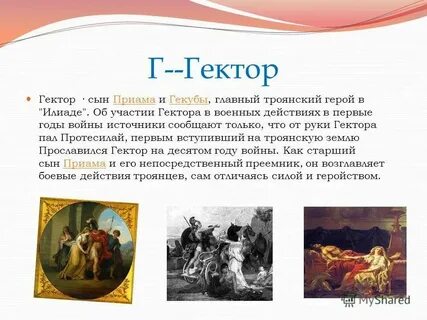 Образ гектора кратко
