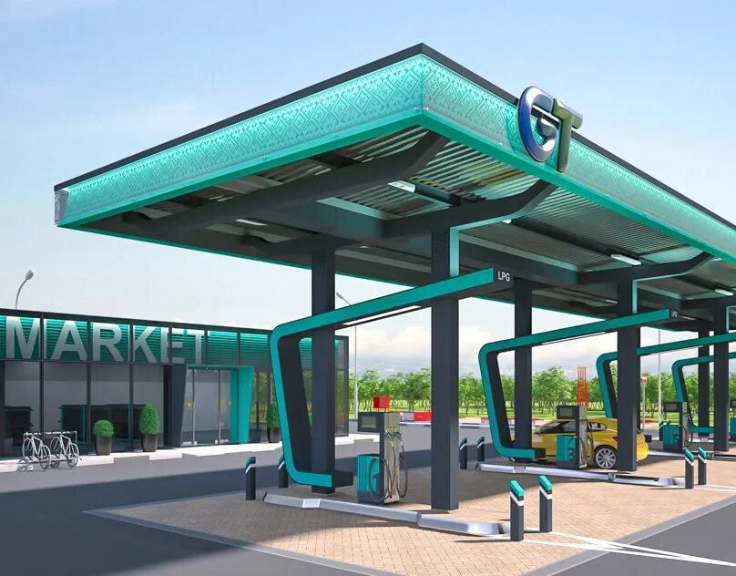 Gas Petrol АЗС. Заправочная станция "Gas Station", Baghera. Навес АЗС Lukoil 3d. Дизайнерские АЗС.