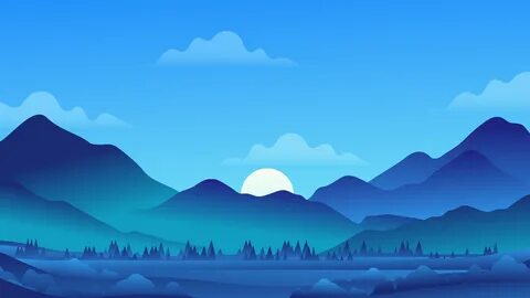 Горы синие рисунок
