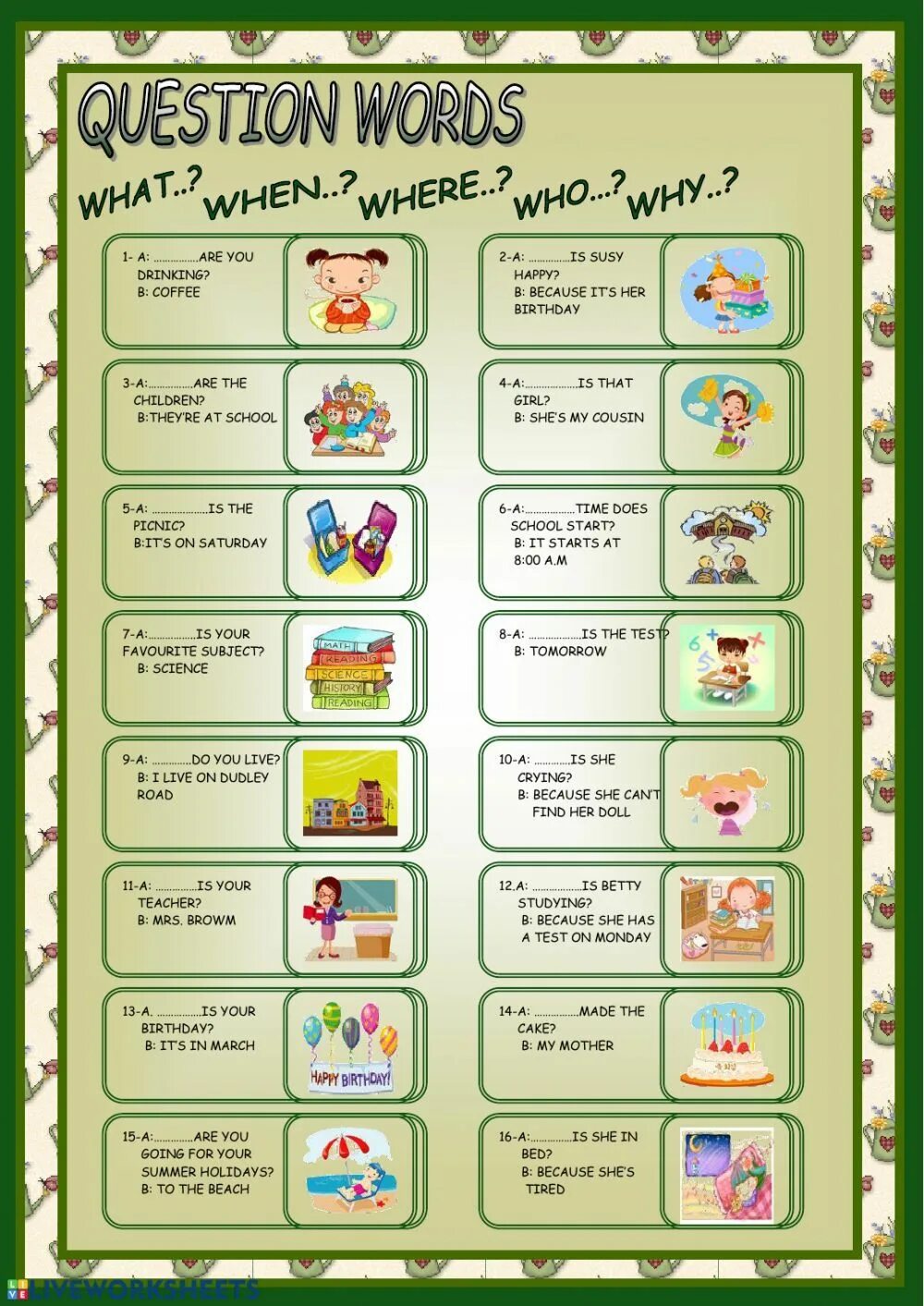 Вопросы when where. Вопросы worksheets. вопросы who what в английском языке worksheets. задания на wh questions. question words задания.