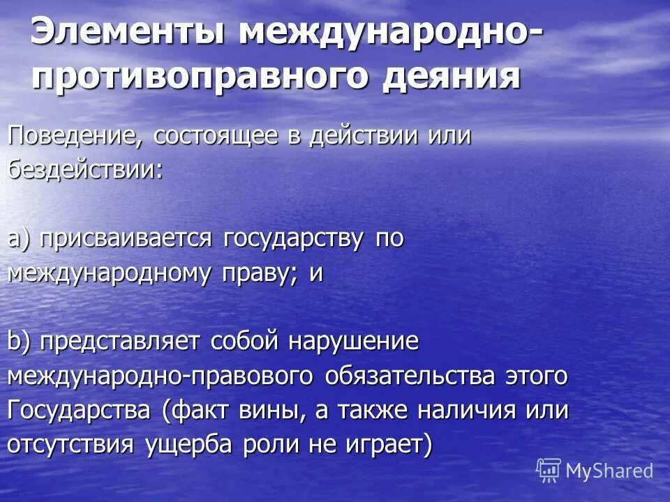 Элементы структуры международных договоров:. Международный элемент. Элементы международно-противоправного деяния. Международный элемент. Международный элемент.
