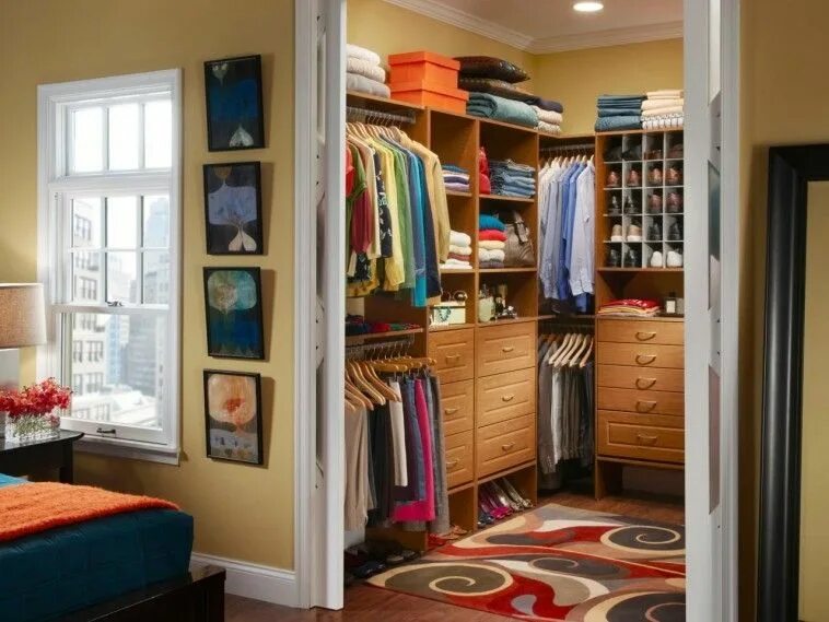 Next to the wardrobe