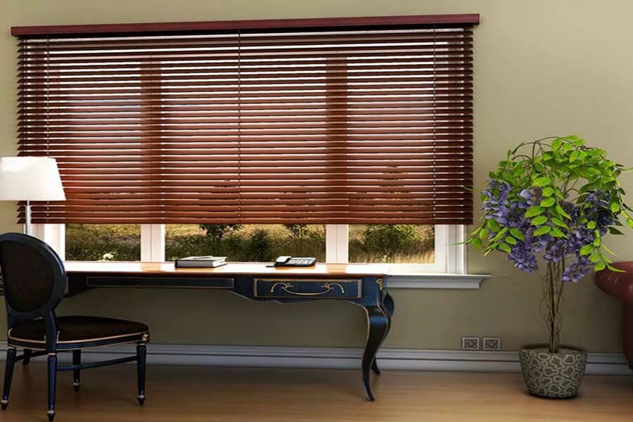 Wood Blinds - Flower Love Living room blinds, Curtains with blinds, Curtains liv
