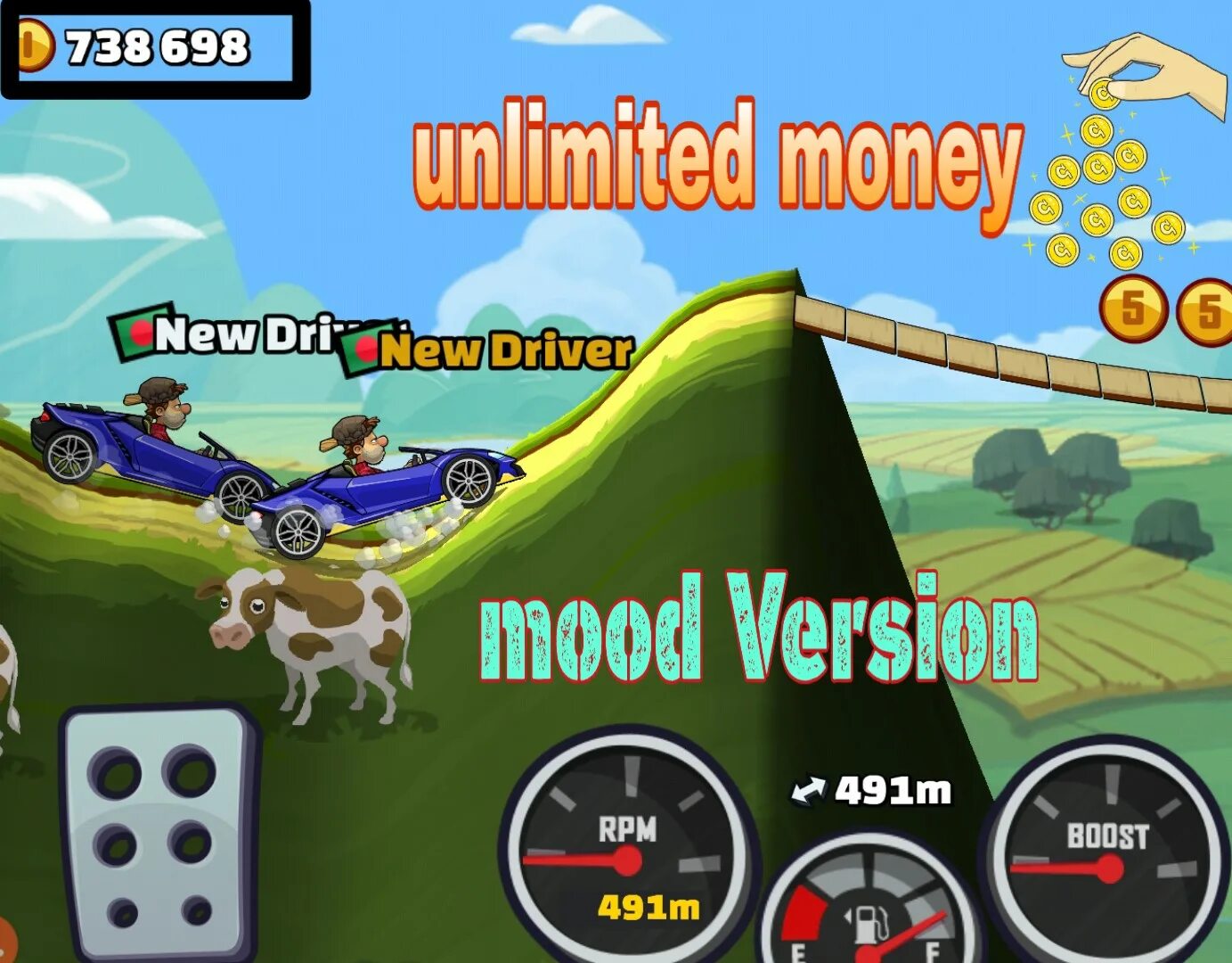 Чит деньги hill climb racing