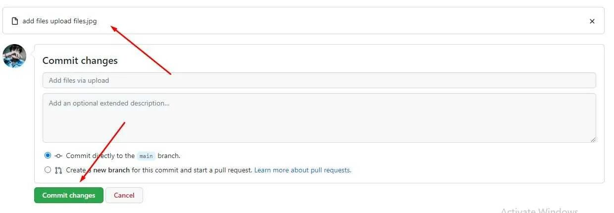Commit changes. Commit changes
