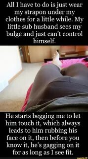 My little sub husband sees my bulge and just can't control... iFunny. 