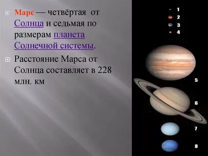 Марс какая планета от солнца по счету