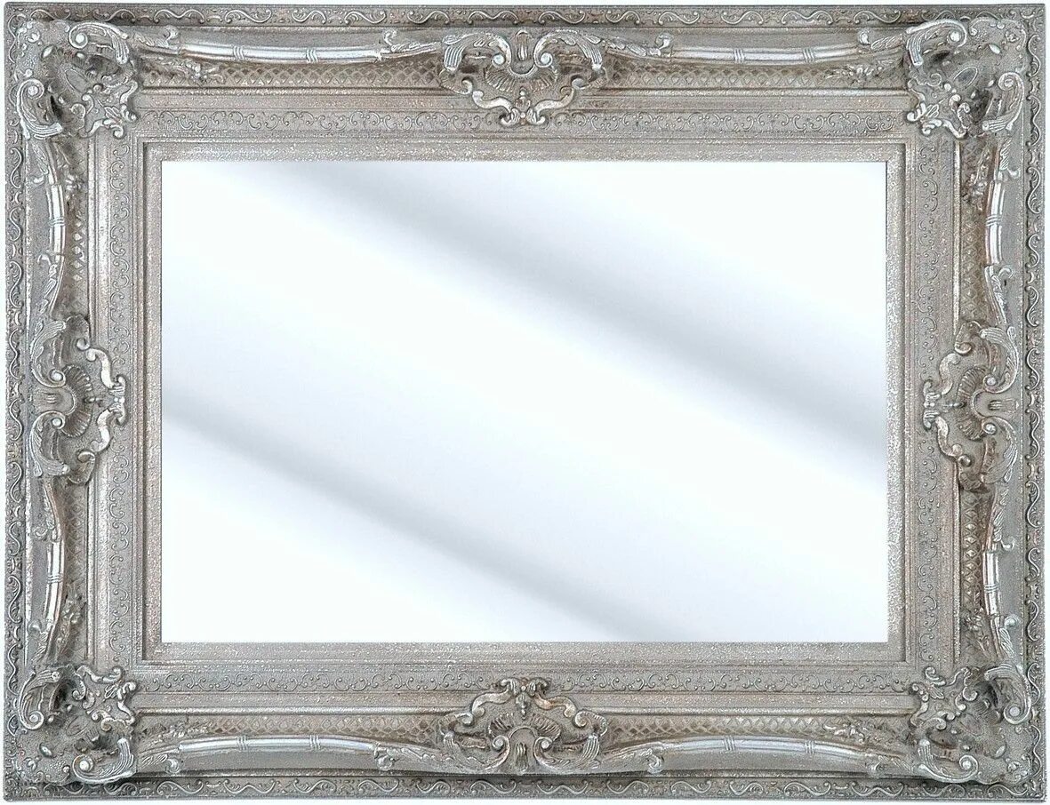 Framed mirror. Silver frame. серебряное зеркало комо silver. mirror in a silver frame. silver frame photo.