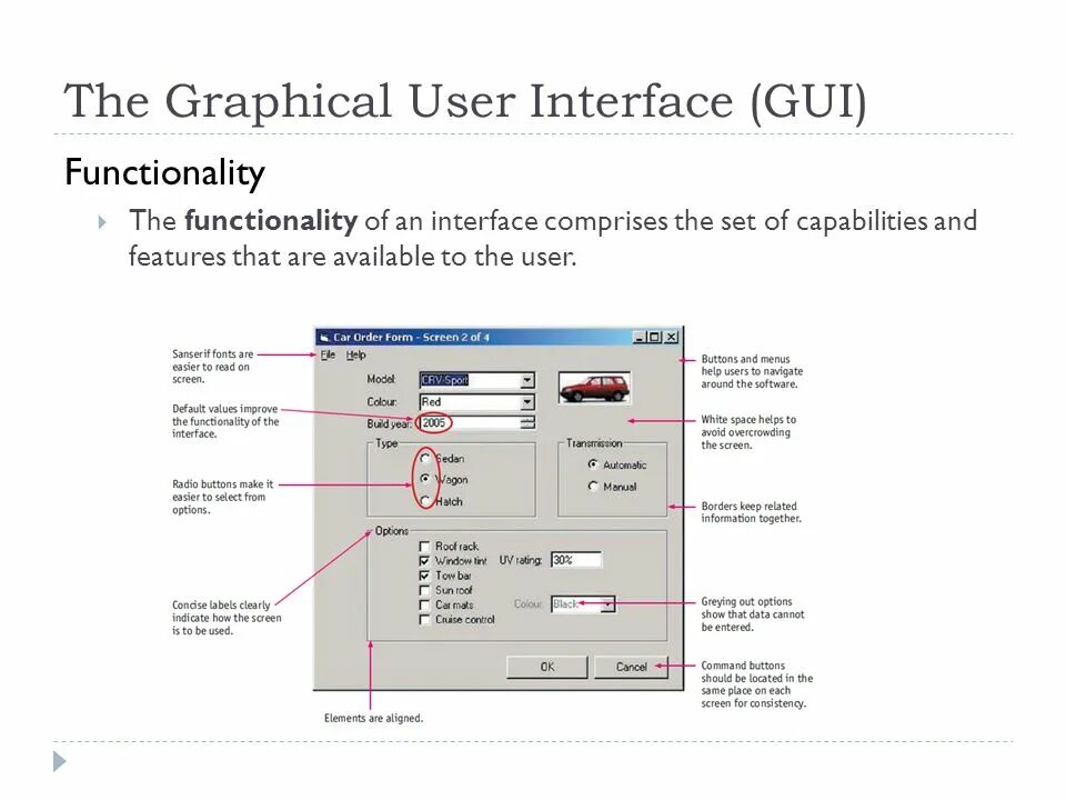 Gui option. Gui option