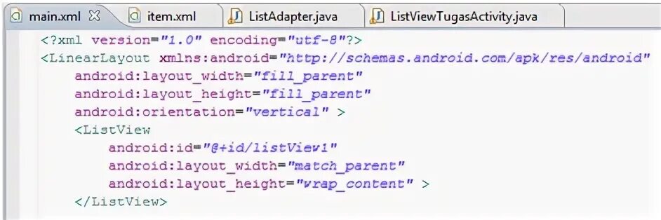 Items xml