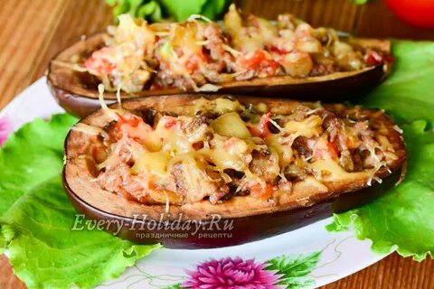 Лодочки из баклажанов с мясом