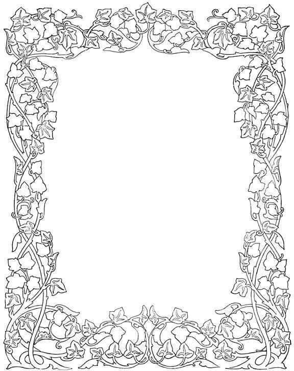 Floral Frames for Coloring Pages and Scrapbooking