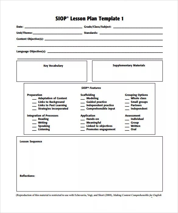 Lesson models. Lesson plan template. lesson plan template word. siop lesson plan. english lesson plan template.