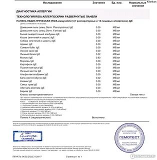 Анализ на аллергию на белок