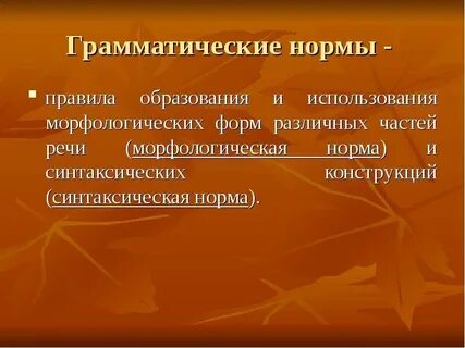 Грамматические нормы литературного языка
