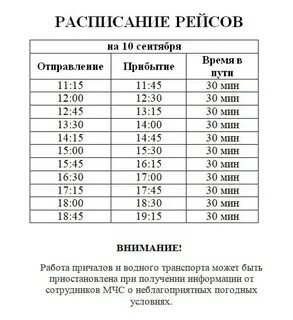 Расписание речных